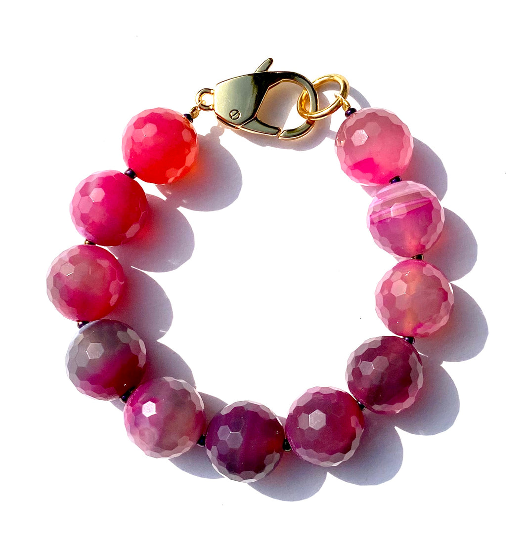Pink Brazilian Agate bracelet