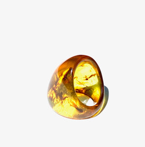 Amber coloured resin ring