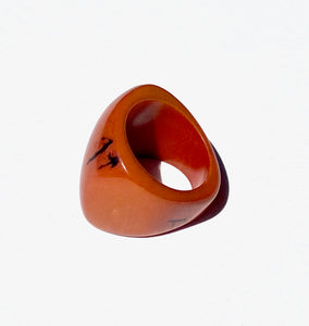 Rusty orange Jarina seed ring