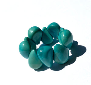 Turquoise Amazonian Jarina seed bracelet