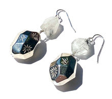 Load image into Gallery viewer, Crystal quartz and 1960&#39;s silver drop earrings
