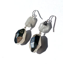Load image into Gallery viewer, Crystal quartz and 1960&#39;s silver drop earrings
