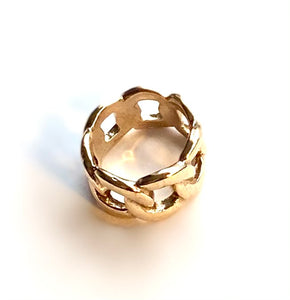 Chunky chain ring, brass