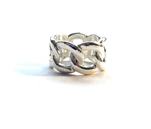 Chunky chain ring, silver