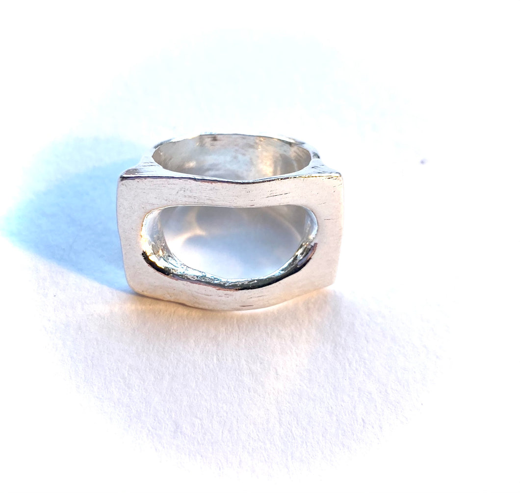 Rec ring, silver
